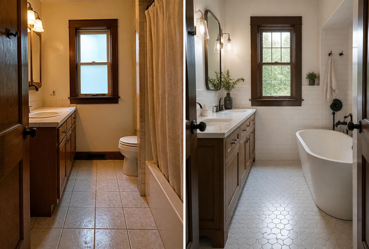 Bathroom Makeover before and after in Colorado