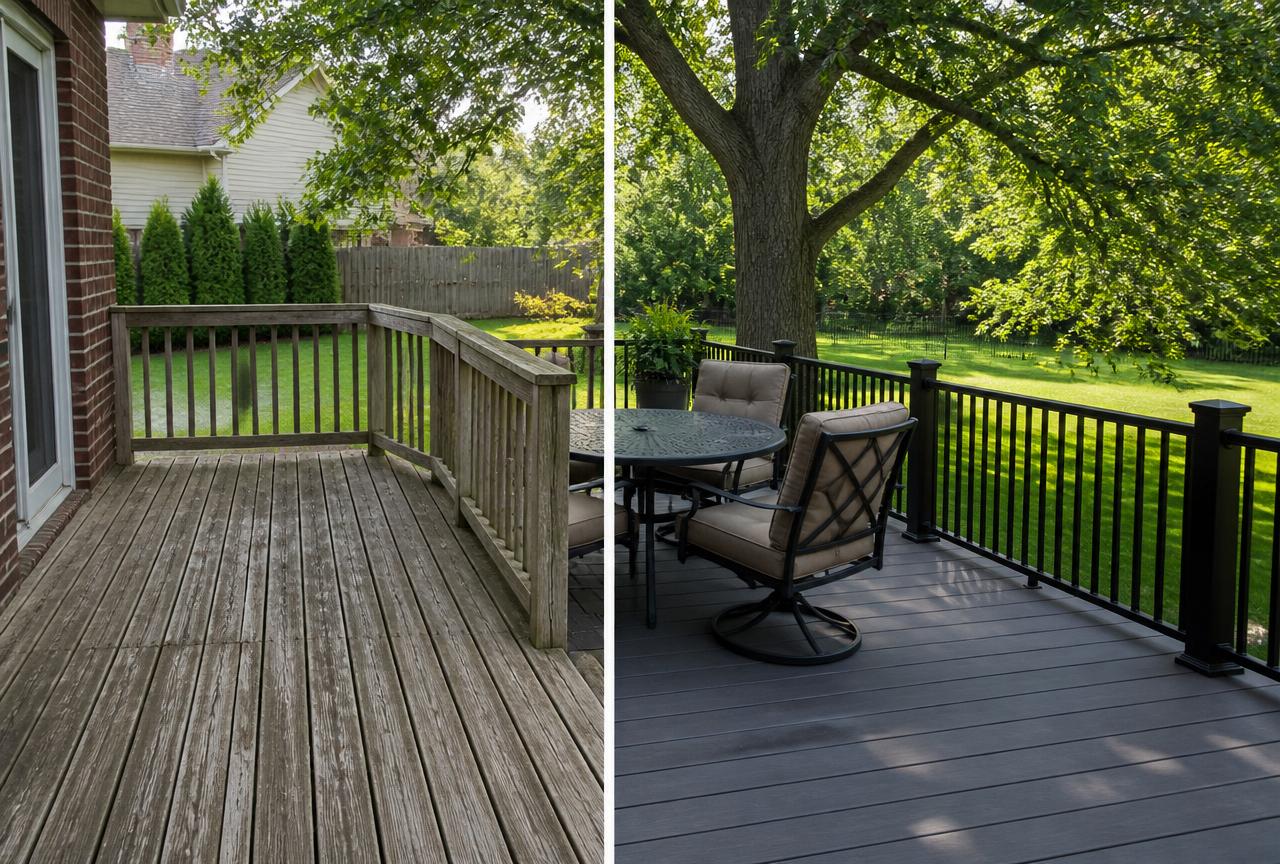Custom Deck / Patio before and after in Colorado