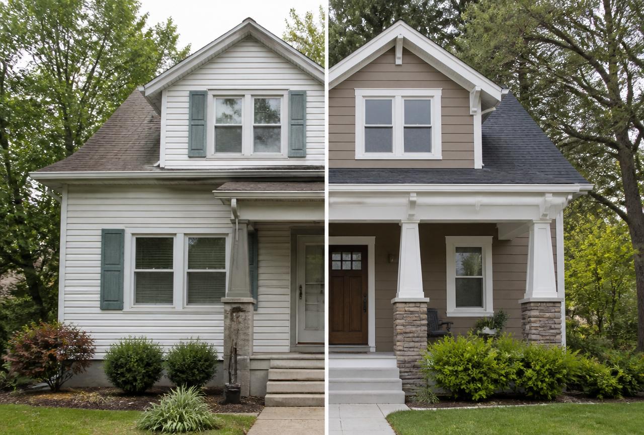 New Siding before and after in Colorado