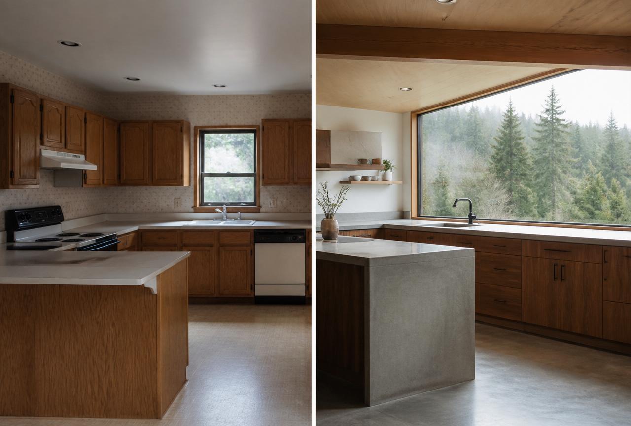 Kitchen Remodel before and after in Anchorage, Alaska