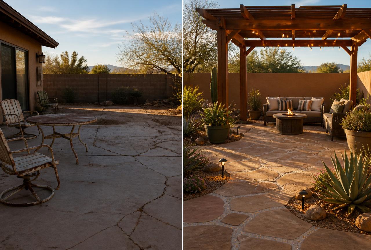 Custom Deck / Patio before and after in Nevada